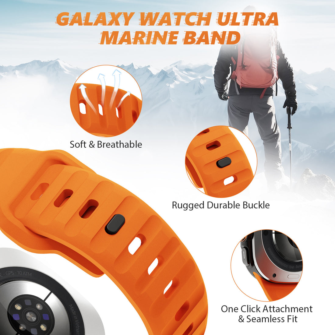 Applicable Watch Ultra Wave Reverse Buckle Silicone 47mm Strap