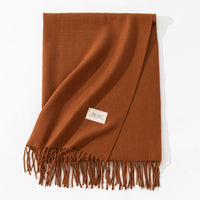 Pure Color Artificial Cashmere Scarf Women's Winter High-grade Shawl