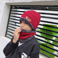 Winter Beanie Hat Scarf Set Warm Knit Hat