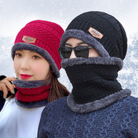 Winter Beanie Hat Scarf Set Warm Knit Hat