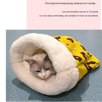 Lambswool Thickened Pocketable New Winter Linen Sleeping Bag Cat Nest