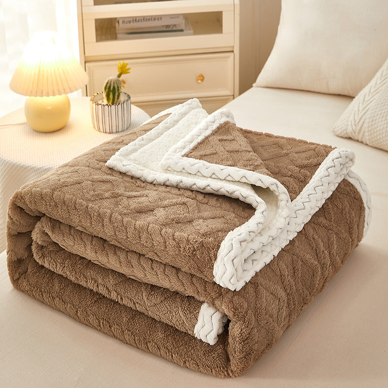 Blanket Double Thickened Warm Coral Fleece Sofa Blanket