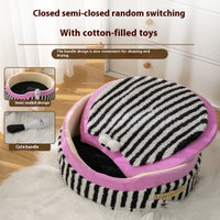 Pet Cat Kennel Striped Three-piece Pet Supplies