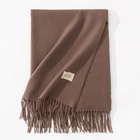 Pure Color Artificial Cashmere Scarf Women's Winter High-grade Shawl