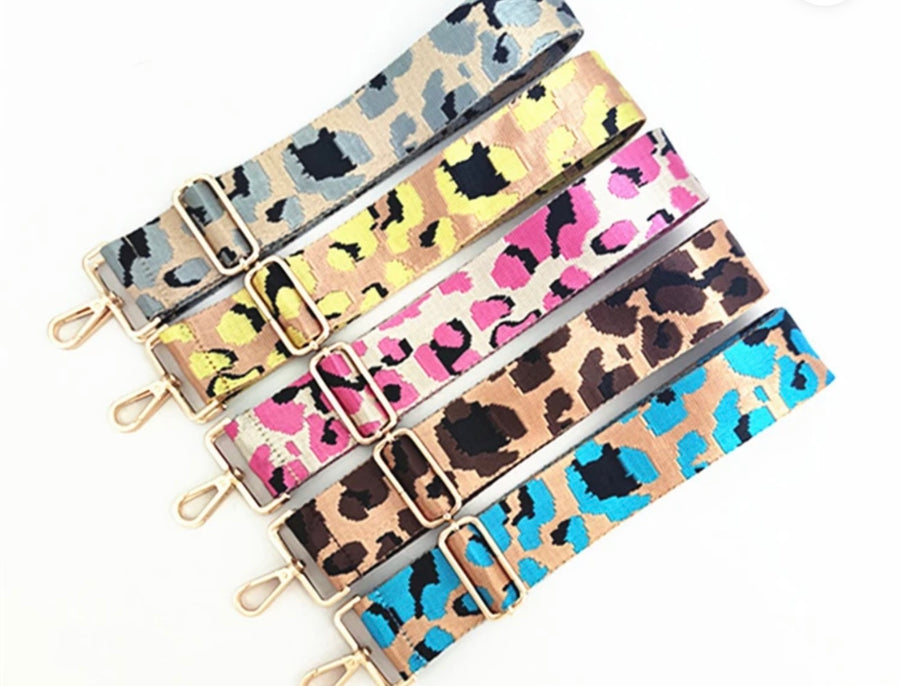 Crossbody Shimmering Leopard Purse straps