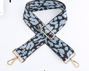 Crossbody Blue Leopard Print purse Strap