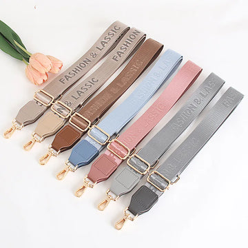 Solid color nylon fashion letter bag strap accessory strap diagonal strap wide shoulder adjustable