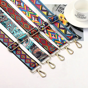 Stylish Colorful Ethnic Wind Wide Shoulder Strap Ladies Bag Accessories Adjustable Single Crossbody Straps