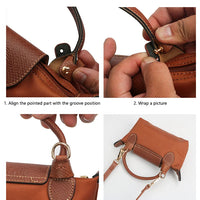 1 Set Bag Strap For Longchamp Mini Punch-free Genuine Leather Shoulder Strap Set Transformation Crossbody Strap Bag Accessories