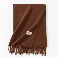 Pure Color Artificial Cashmere Scarf Women's Winter High-grade Shawl